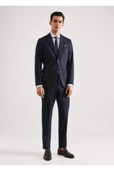 Slim-Fit Wool Fabric Pants - 2