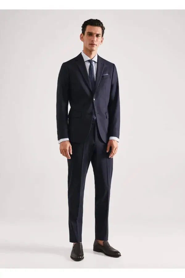 Slim-Fit Wool Fabric Pants - 2