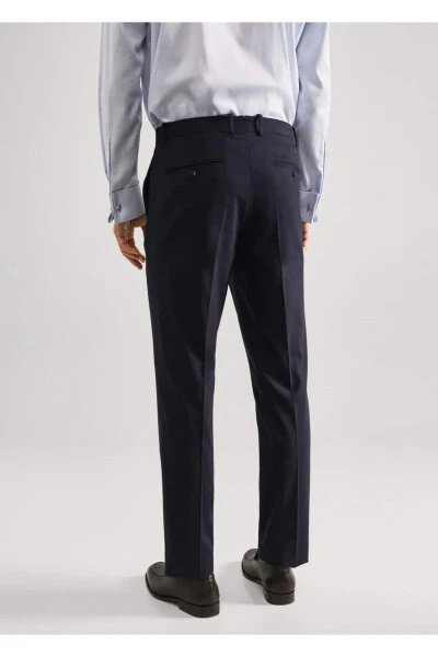 Slim-Fit Wool Fabric Pants - 4