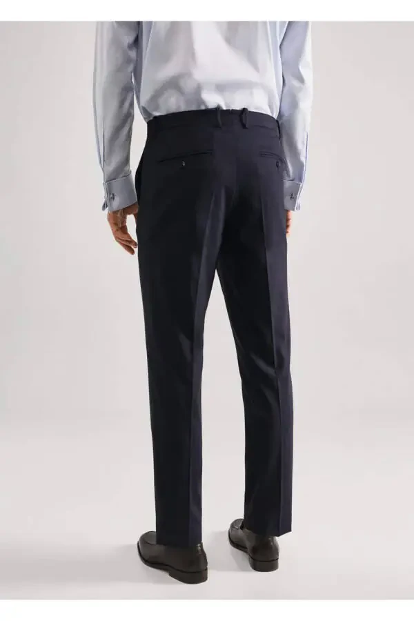 Slim-Fit Wool Fabric Pants - 4