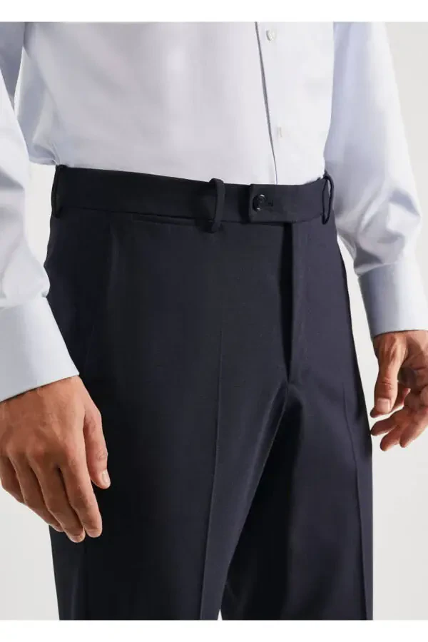 Slim-Fit Wool Fabric Pants - 6