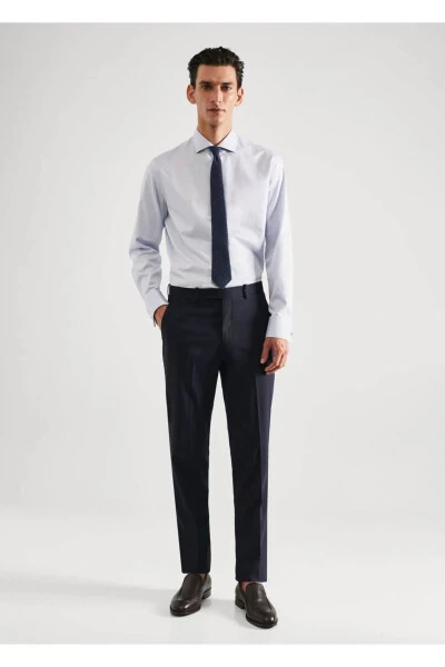 Slim-Fit Wool Fabric Pants - 7