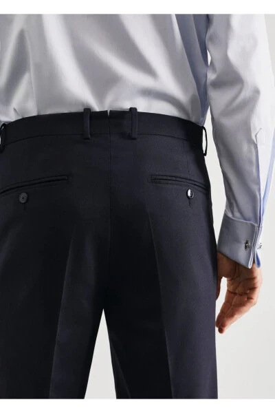 Slim-Fit Wool Fabric Pants - 8