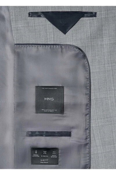 Slim Fit Wool Plaid Suit - 8