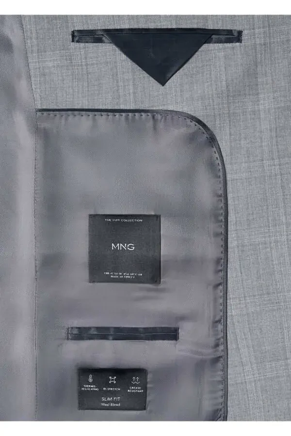 Slim Fit Wool Plaid Suit - 21