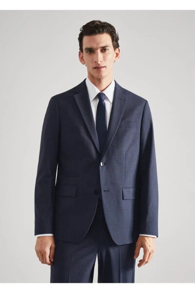 Slim Fit Wool Suit - MANGO MAN