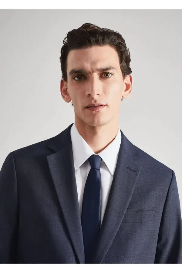 Slim Fit Wool Suit - 5