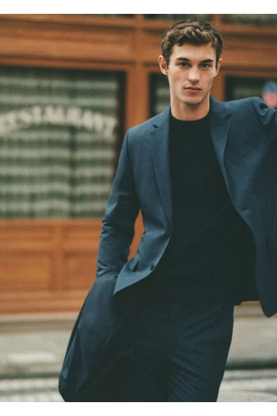 Slim Fit Wool Suit - 6