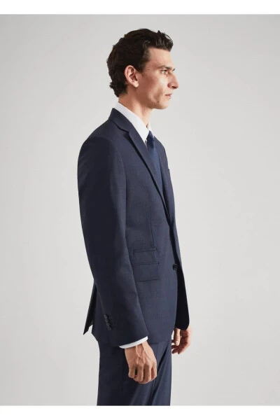 Slim Fit Wool Suit - 8