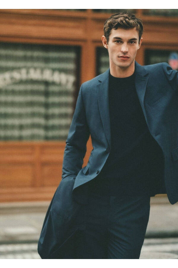 Slim Fit Wool Suit - 6