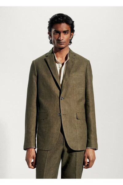 Slim Fit Woven Blazer Jacket - 3