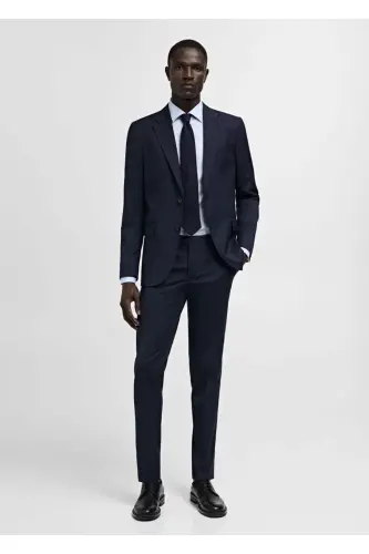 Slim Fit хлопковая поплиновая рубашка-голубой - 2