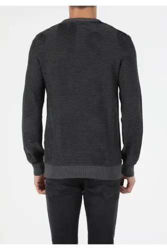 Slim Fit Yuvarlak Yaka Erkek Antrasit Kazak - q1.v1_ANT - COLIN'S (1)
