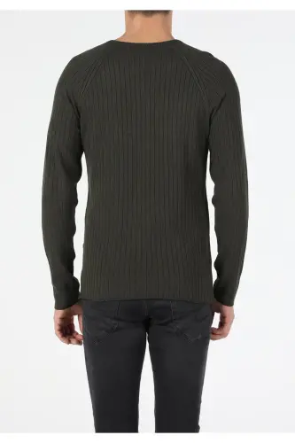Slim Fit Yuvarlak Yaka Erkek Yeşil Kazak - Q1.V1_KHA - COLIN'S (1)