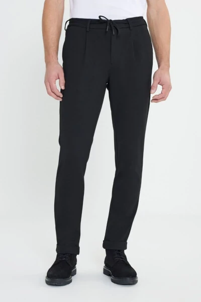 Slim Fit Зауженный Крой Брюки Черные Повседневные Эластичные С Боковыми Карманами На Кулиске - ALTINYILDIZ CLASSICS (1)
