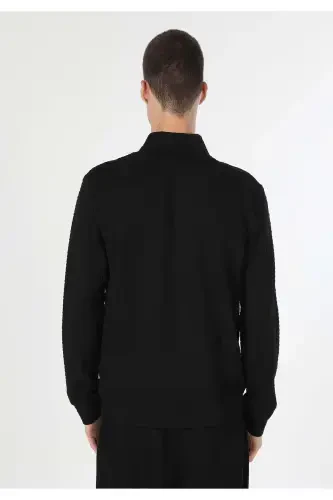 Slim Fit Zipper Black Men's Jacket - COLIN’S (1)
