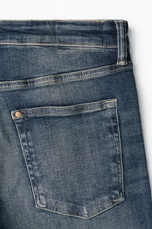 Slim Jeans-Koyu kot mavisi - 5