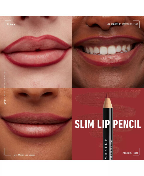 Slim Lip Pencil Creamy Long-Lasting Lip Liner Auburn - 4