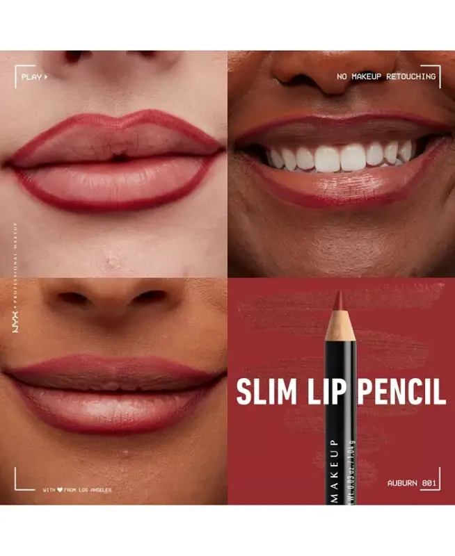 Slim Lip Pencil Creamy Long-Lasting Lip Liner-Auburn - 4