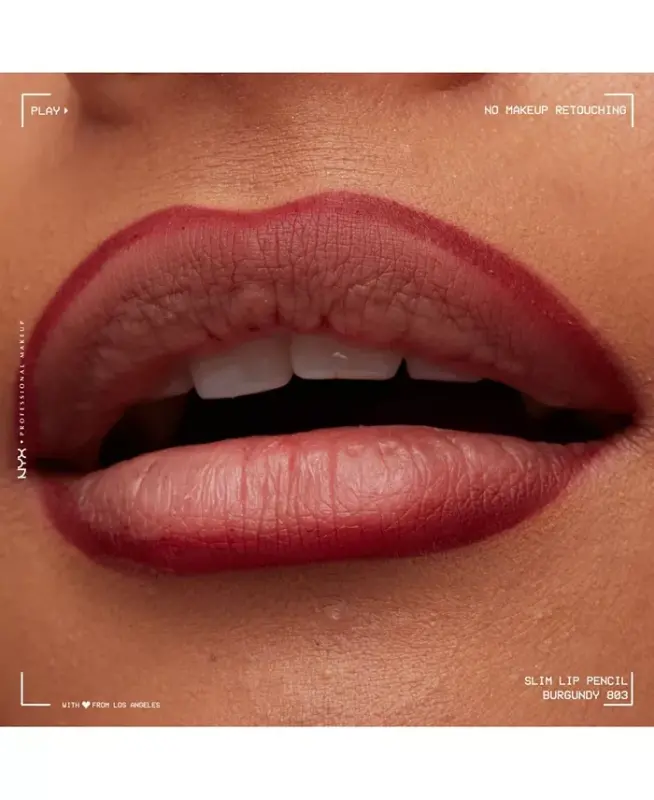 Slim Lip Pencil Creamy Long-Lasting Lip Liner-Burgundy - 9