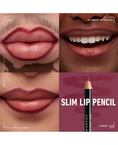 Slim Lip Pencil Creamy Long-Lasting Lip Liner-Currant - 4