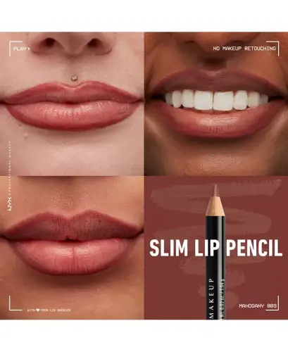 Slim Lip Pencil Creamy Long-Lasting Lip Liner - Mahogany - 3