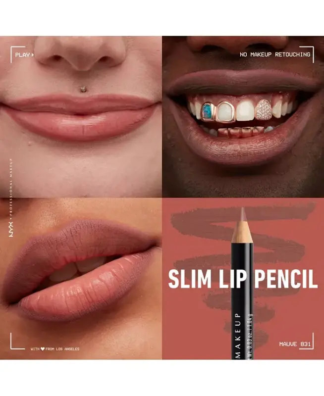 Slim Lip Pencil Creamy Long-Lasting Lip Liner-Mauve - 4