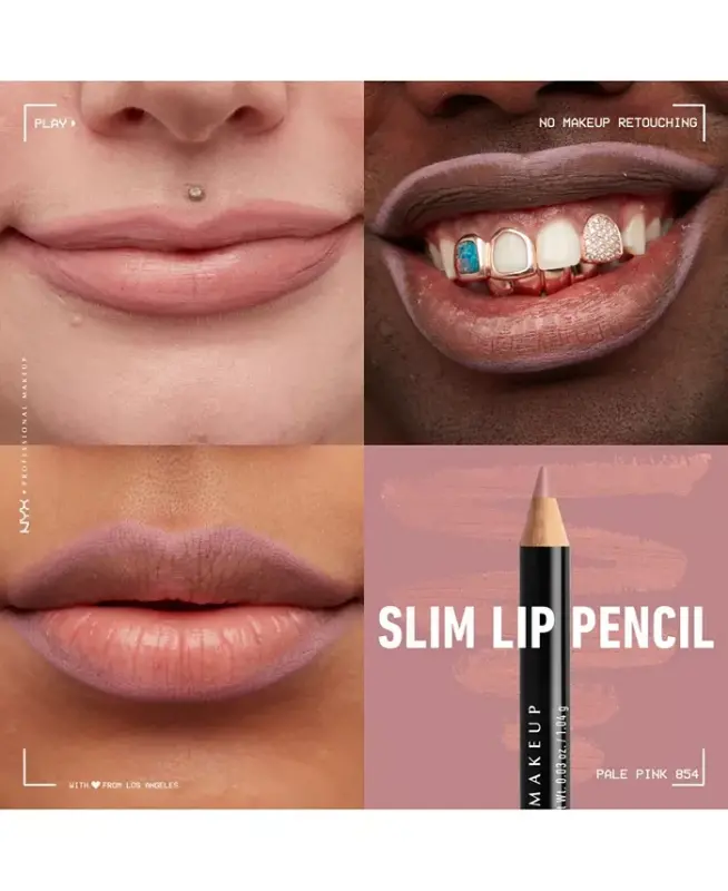 Slim Lip Pencil Creamy Long-Lasting Lip Liner-Pale Pink - 4