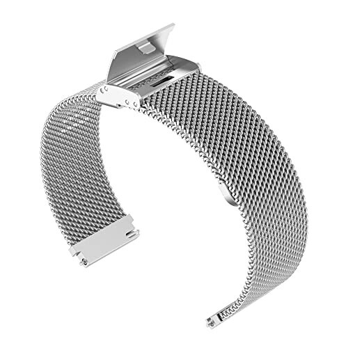 Slim Mesh Stainless Steel Quick Release Compatible with TOOBUR IDW17/TOZO S5 S2 Smartwatch, Replacement Wristband Sports Straps Bracelet Adjustable Watch Band Women Men Strap with Quick Release Pins - 7