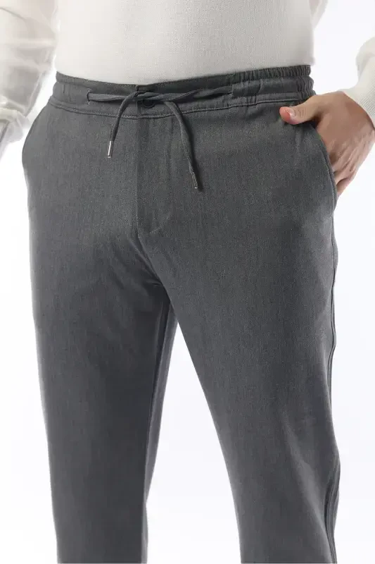 Slimfit Jogger Mavsumiy Kulrang Likrali Qulay Shim - Kulrang - 2