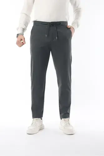 Slimfit Jogger Mavsumiy Qulay Likrali Antrasit Shim - antrasit - 1