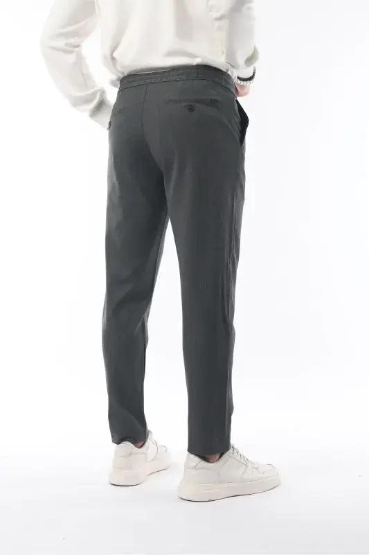 Slimfit Jogger Mavsumiy Qulay Likrali Antrasit Shim - antrasit - 5