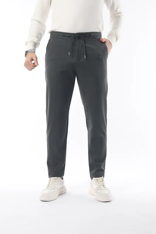 Slimfit Jogger Mavsumiy Qulay Likrali Antrasit Shim - antrasit - 2
