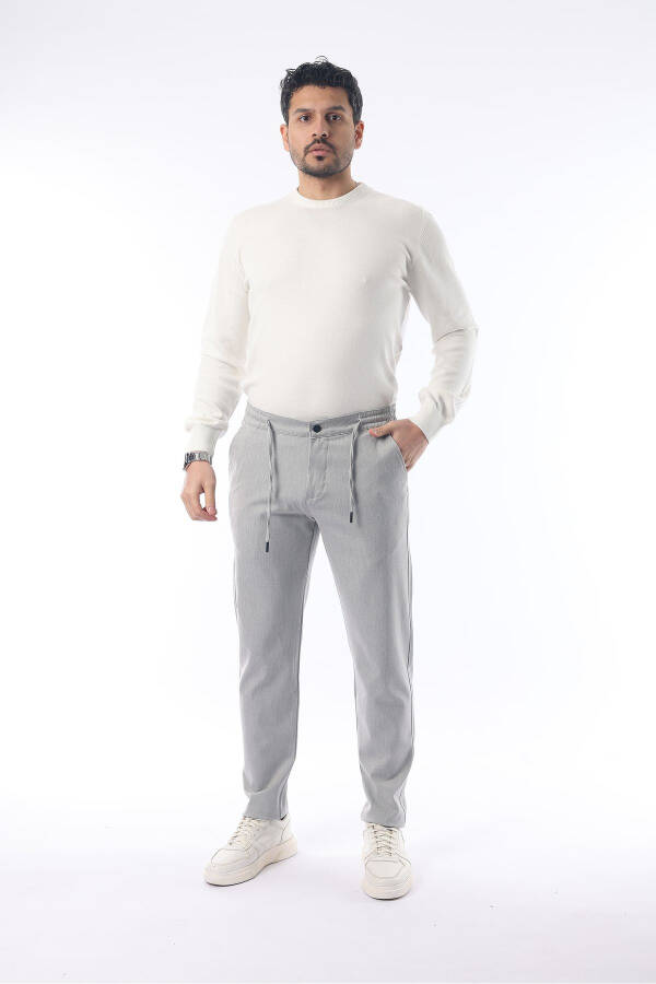 Slimfit Jogger mavsumiy qulay likrali och kulrang shimlar - 3