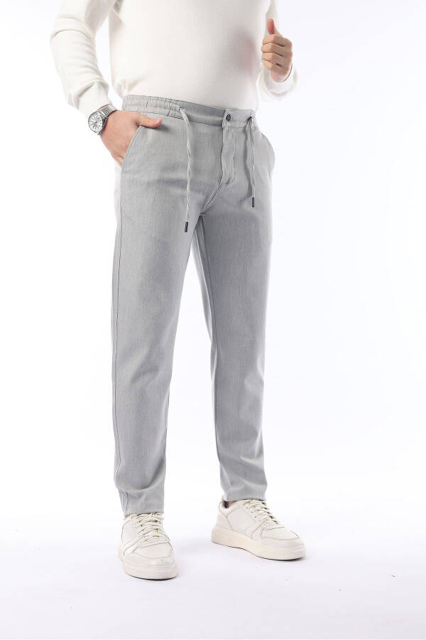 Slimfit Jogger mavsumiy qulay likrali och kulrang shimlar - 4