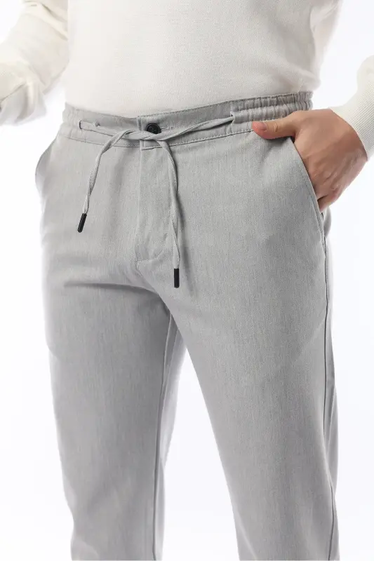 Slimfit Jogger mavsumiy qulay likrali och kulrang shimlar - 3
