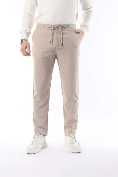 Slimfit Jogger Mevsimlik Bej Likralı Rahat Pantolon-Bej - İDS COLLECTİON