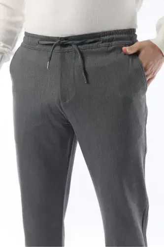 Slimfit Jogger Mevsimlik Gri Likralı Rahat Pantolon-Gri - 2