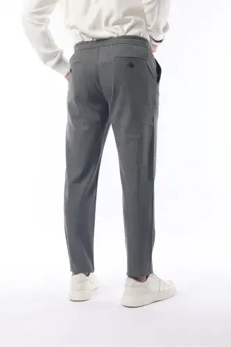 Slimfit Jogger Mevsimlik Gri Likralı Rahat Pantolon-Gri - 5