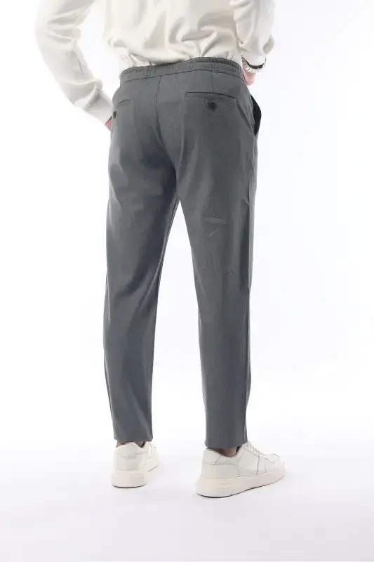 Slimfit Jogger Mevsimlik Gri Likralı Rahat Pantolon-Gri - 5