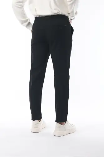 Slimfit Jogger Qishki Qora Likrali Qulay Shim - Qora - 6