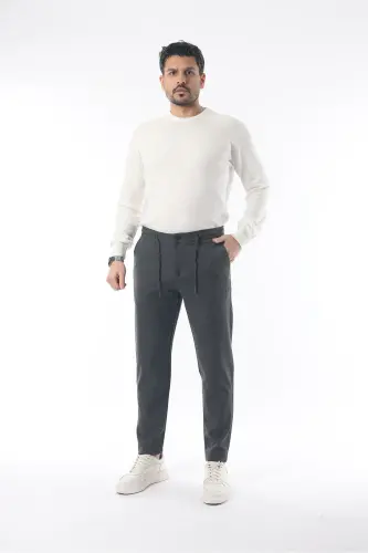 Slimfit Jogger Seasonal Comfortable Lycra Anthracite Pants-anthracite - 4