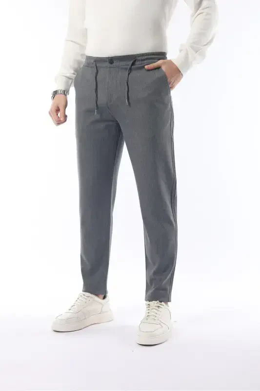 Slimfit Jogger Seasonal Gray Lycra Comfortable Pants-Gray - 1