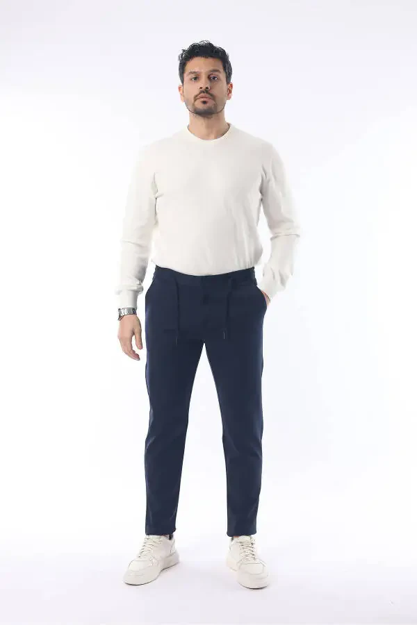 Slimfit Jogger Seasonal Navy Lycra Comfort Pants - 3