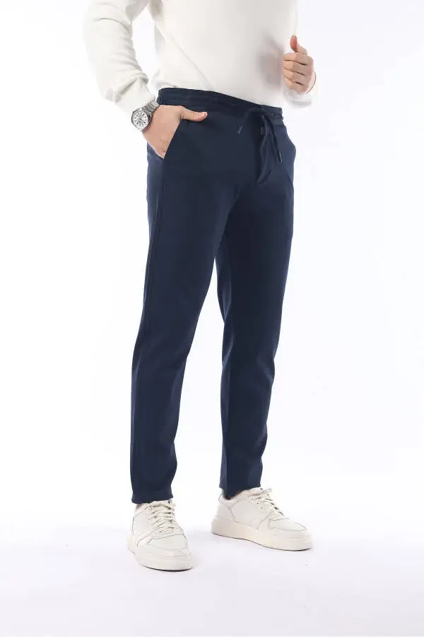 Slimfit Jogger Seasonal Navy Lycra Comfort Pants - 4