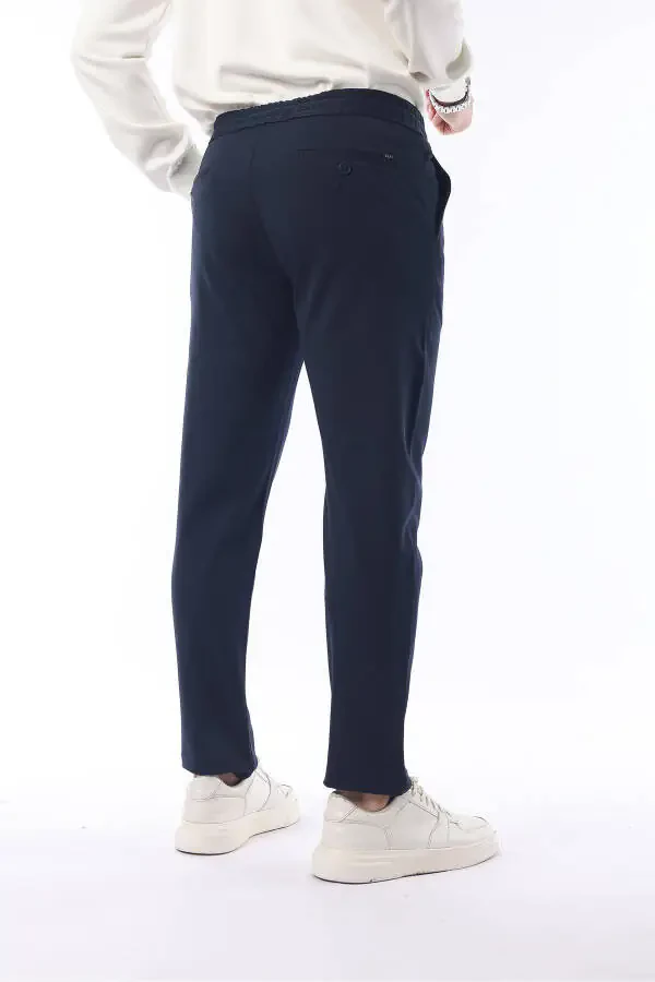Slimfit Jogger Seasonal Navy Lycra Comfort Pants - 5