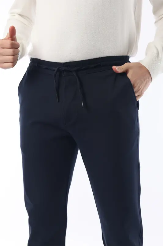 Slimfit Jogger Seasonal Navy Lycra Comfort Pants - 3