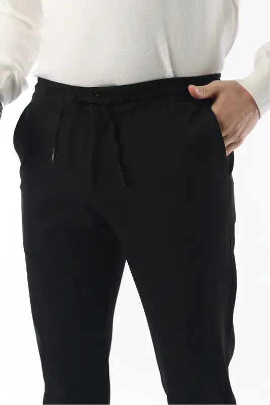 Slimfit Jogger Winter Black Lycra Comfortable Pants-Black - 2