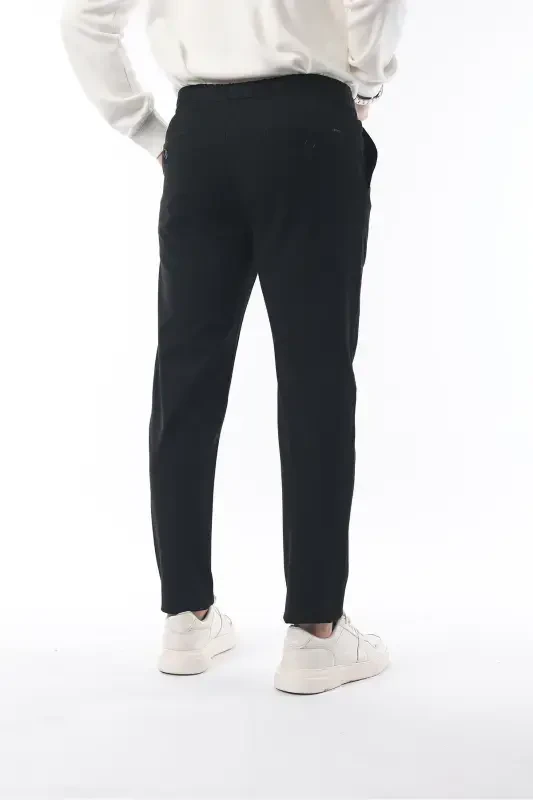 Slimfit Jogger Winter Black Lycra Comfortable Pants-Black - 5
