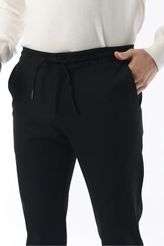 Slimfit Jogger Winter Black Lycra Comfortable Pants-Black - 3